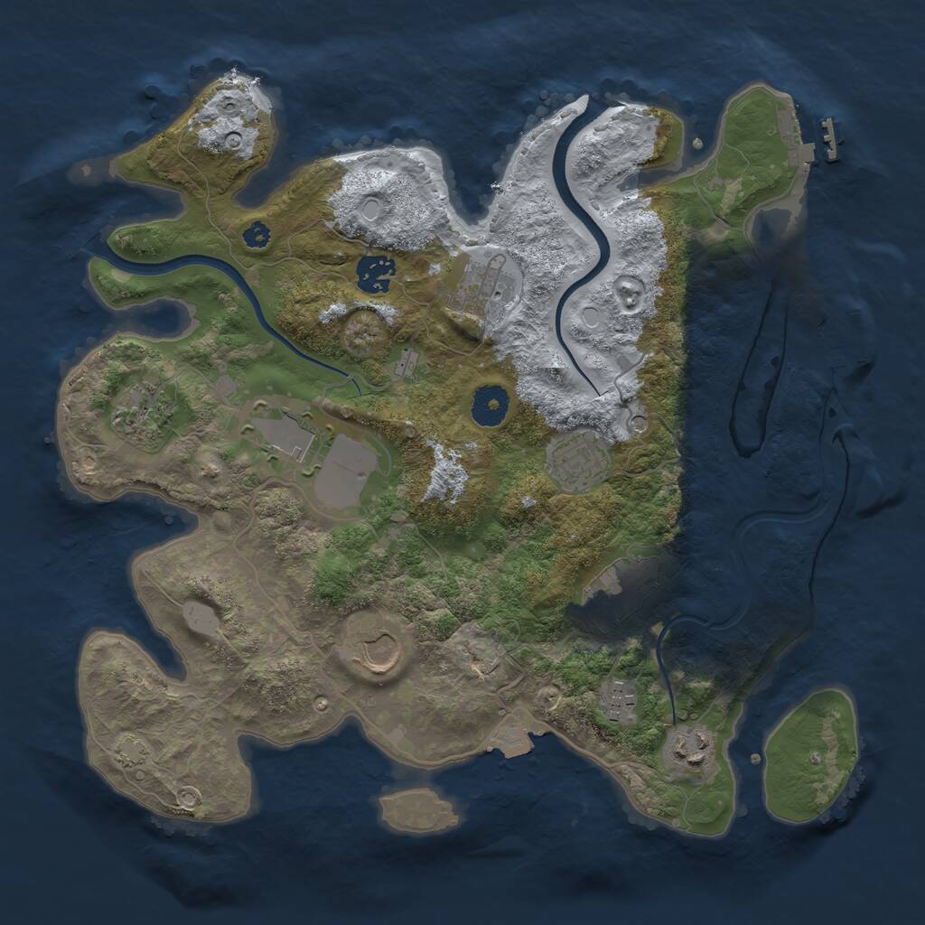 Rust Map: Procedural Map, Size: 3500, Seed: 163182102, 14 Monuments
