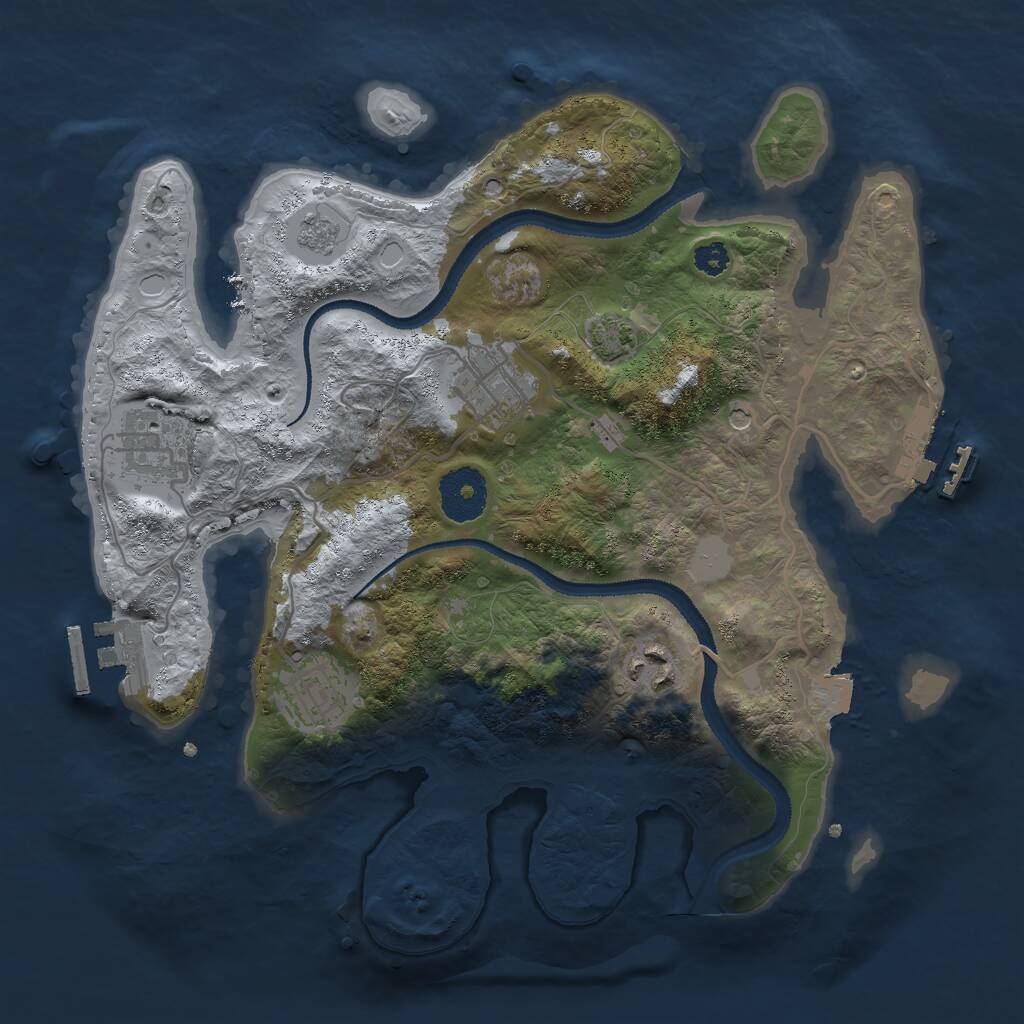 Rust Map: Procedural Map, Size: 3000, Seed: 1400837662, 10 Monuments