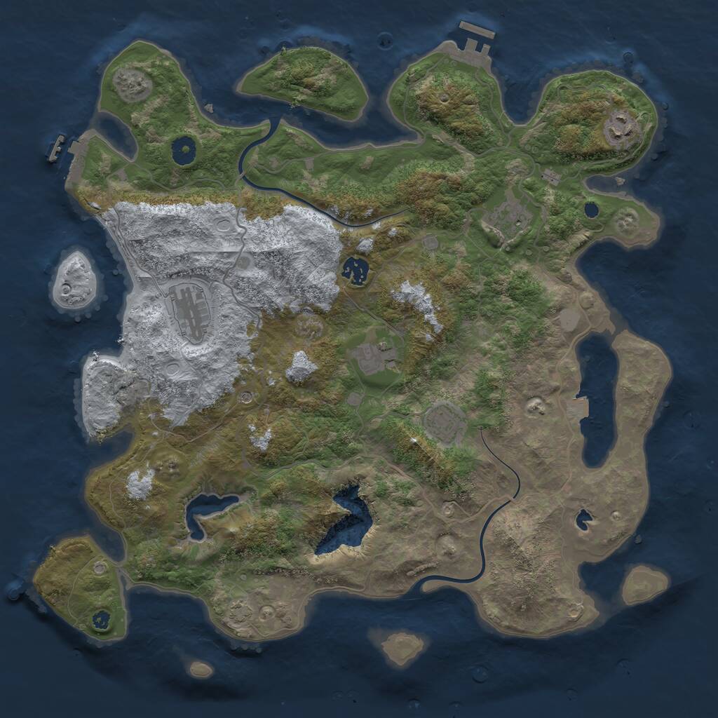 Rust Map: Procedural Map, Size: 4000, Seed: 8439716, 11 Monuments