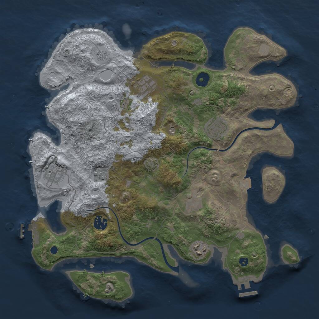 Rust Map: Procedural Map, Size: 3450, Seed: 31006656, 13 Monuments