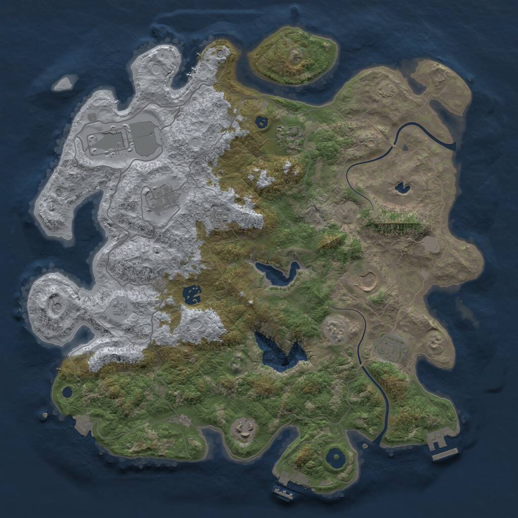 Rust Map: Procedural Map, Size: 4000, Seed: 898769797, 14 Monuments