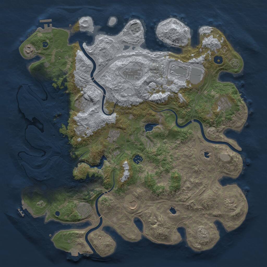 Rust Map: Procedural Map, Size: 4500, Seed: 2004507775, 17 Monuments