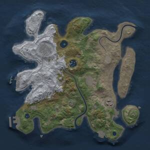 Thumbnail Rust Map: Procedural Map, Size: 3000, Seed: 1401741617, 10 Monuments