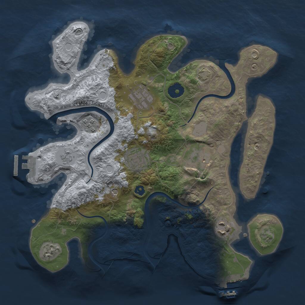 Rust Map: Procedural Map, Size: 3000, Seed: 1401741617, 11 Monuments
