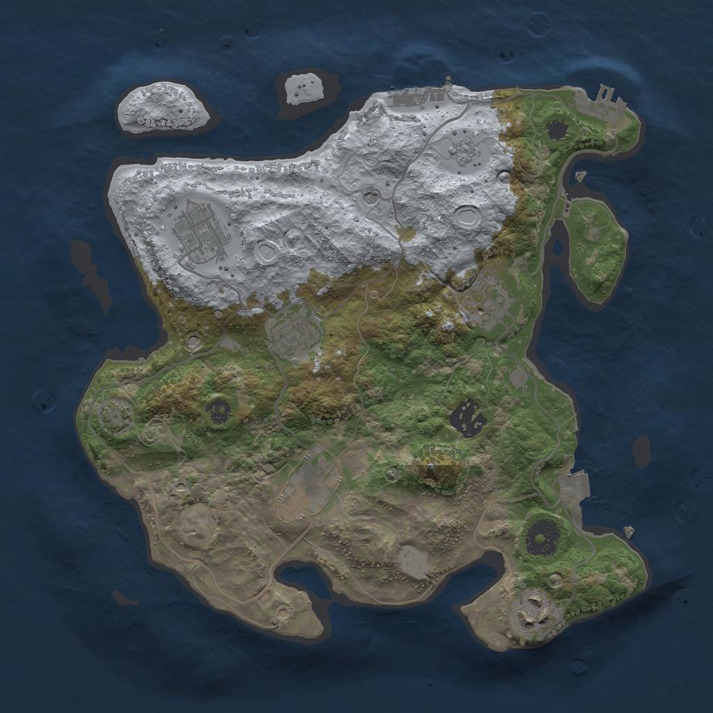 Rust Map: Procedural Map, Size: 3000, Seed: 901641368, 14 Monuments