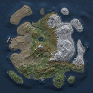 Thumbnail Rust Map: Procedural Map, Size: 3000, Seed: 748727389, 9 Monuments