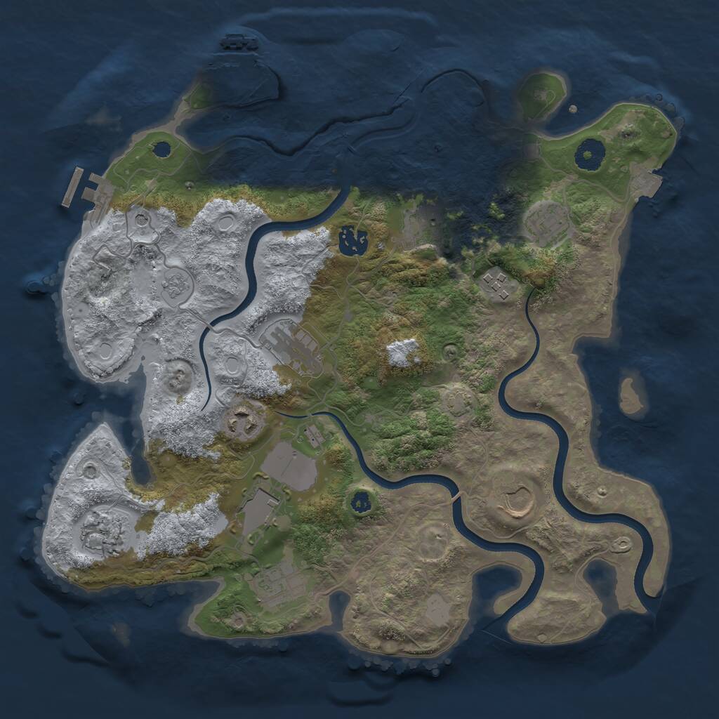 Rust Map: Procedural Map, Size: 3500, Seed: 259323387, 16 Monuments