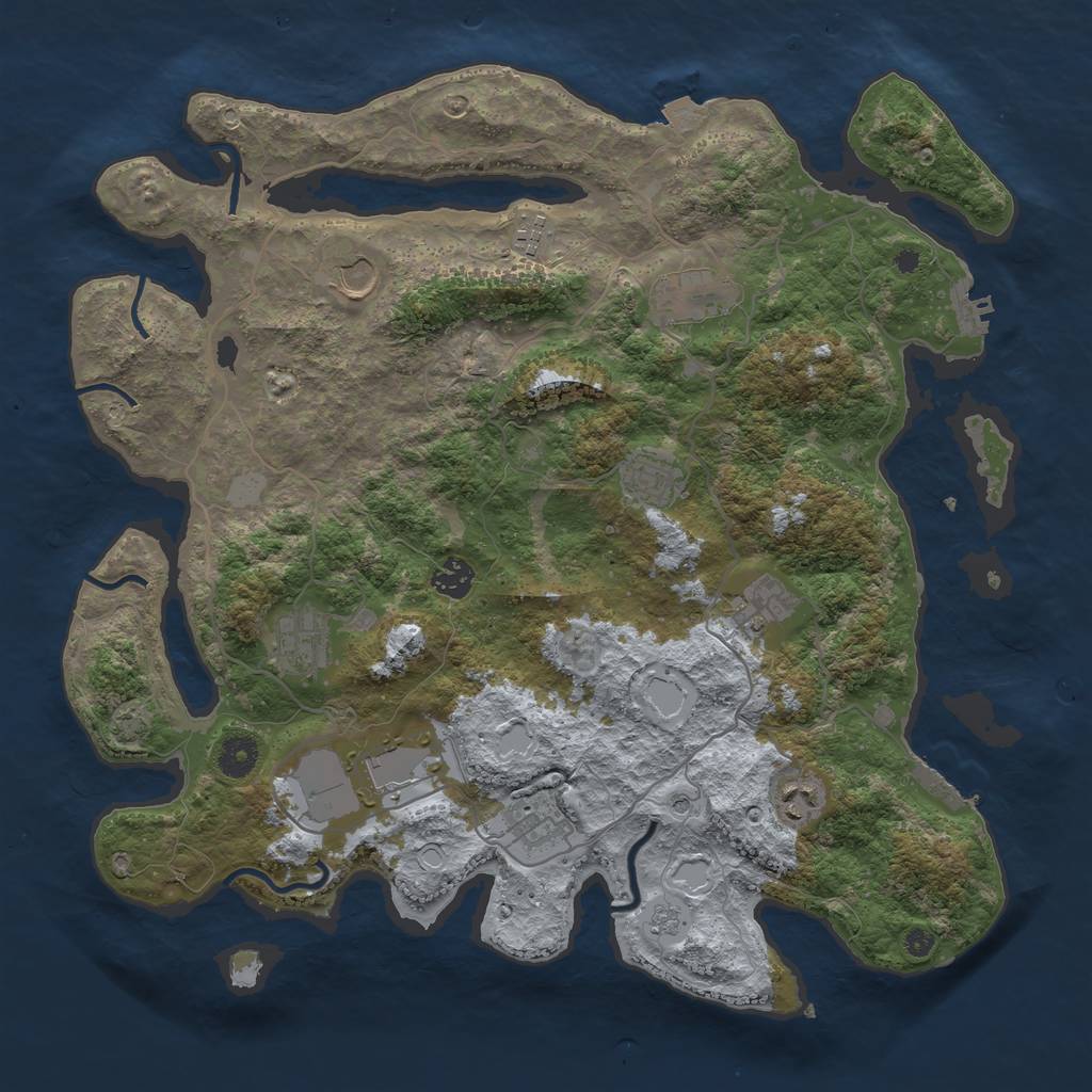 Rust Map: Procedural Map, Size: 4000, Seed: 1568831818, 18 Monuments