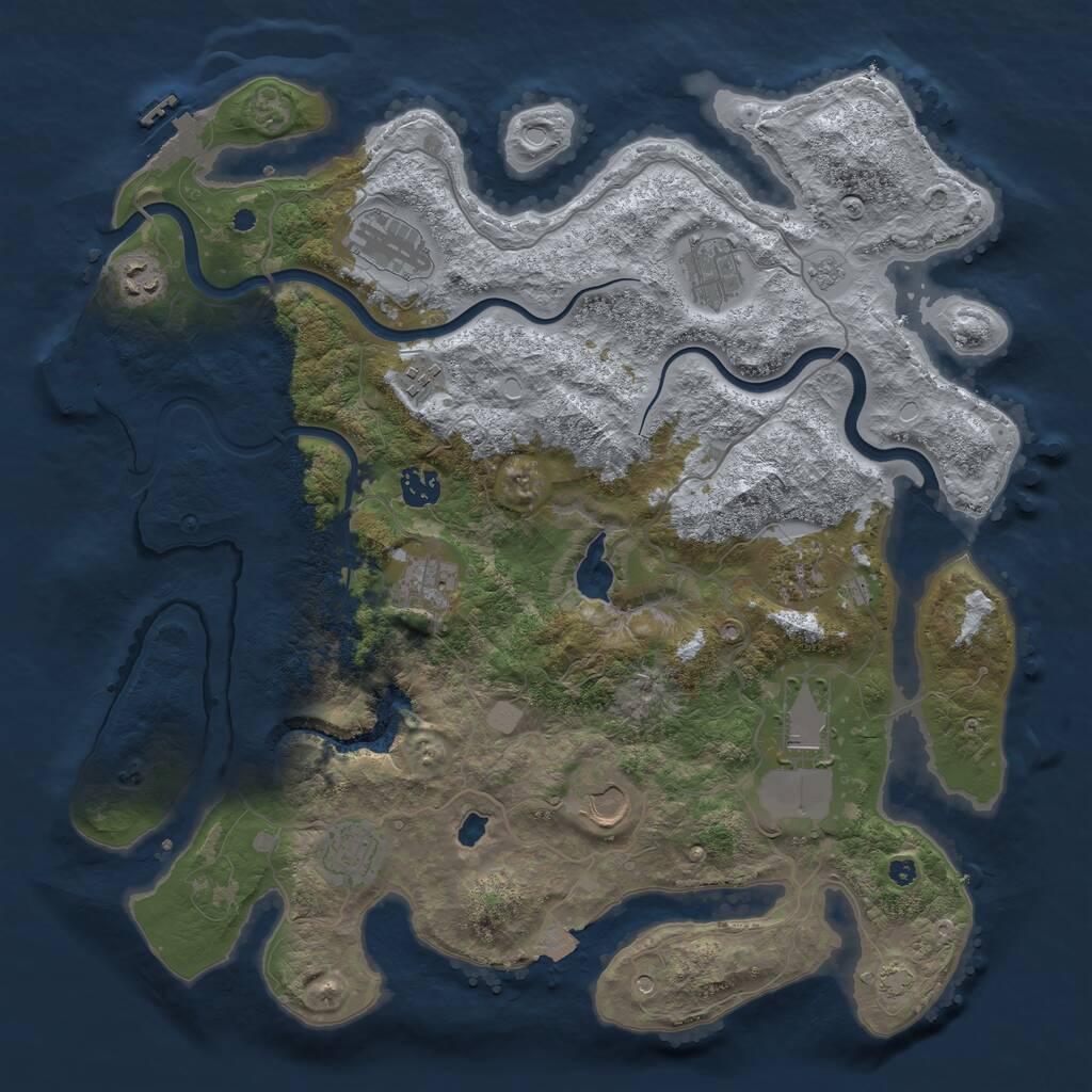 Rust Map: Procedural Map, Size: 4000, Seed: 449037388, 16 Monuments