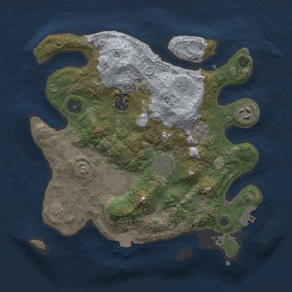 Rust Map: Procedural Map, Size: 3000, Seed: 1042, 12 Monuments