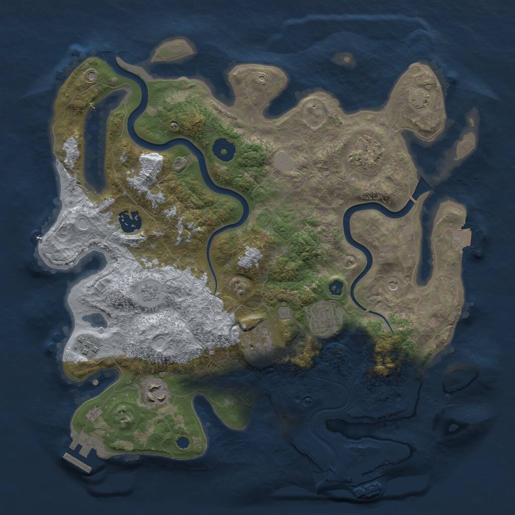 Rust Map: Procedural Map, Size: 3400, Seed: 1423566289, 12 Monuments