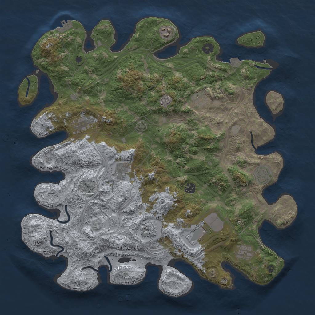 Rust Map: Procedural Map, Size: 4275, Seed: 1380366428, 17 Monuments