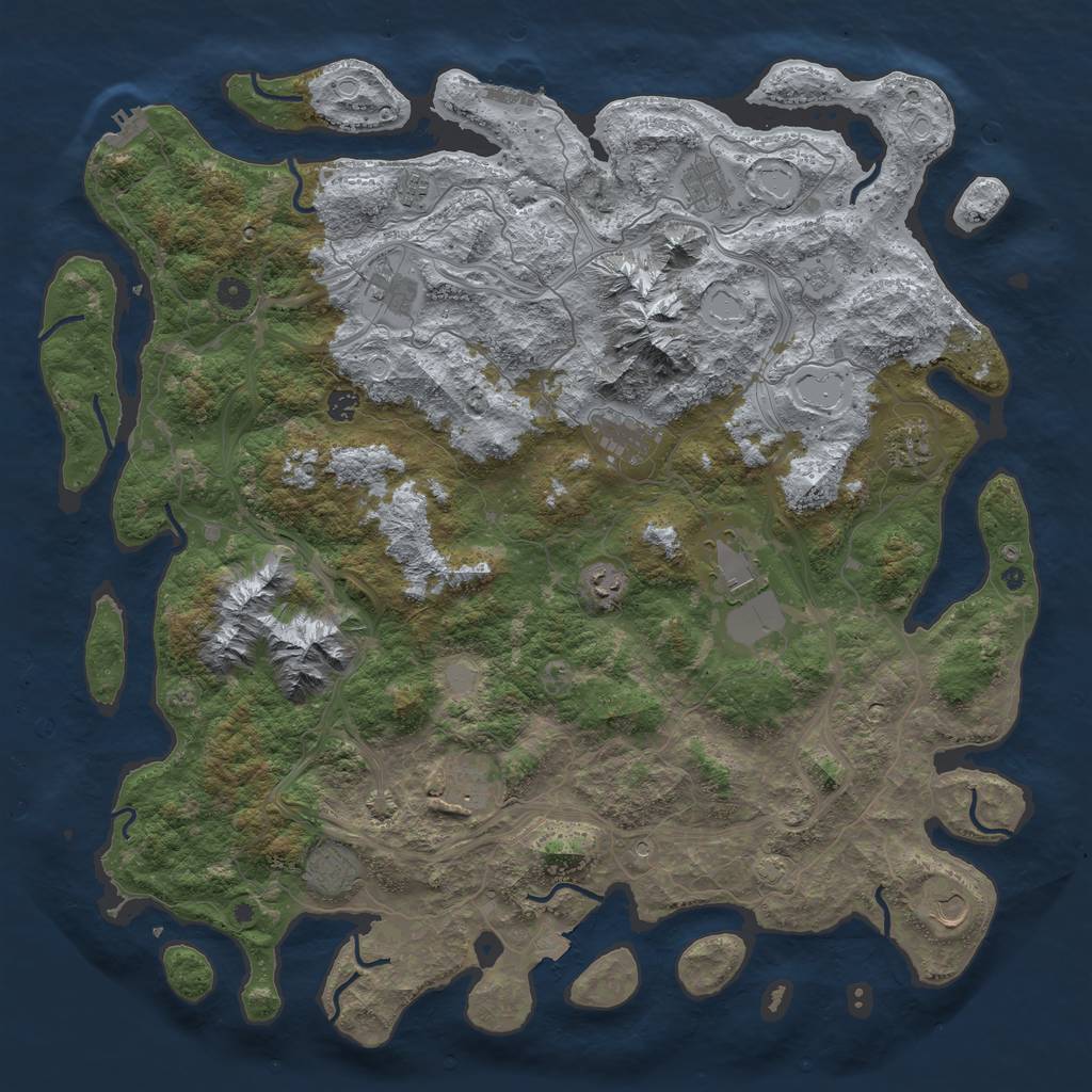 Rust Map: Procedural Map, Size: 5000, Seed: 331470744, 19 Monuments