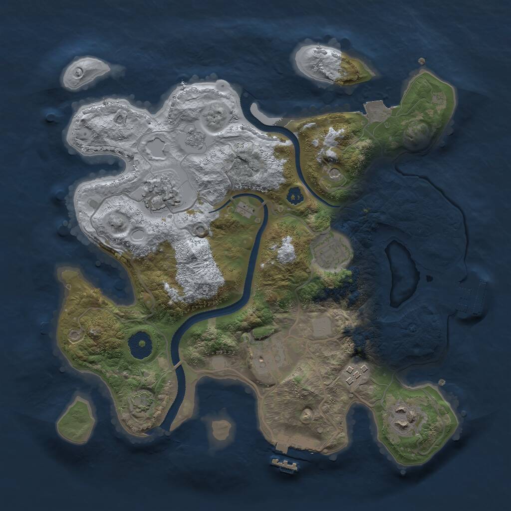Rust Map: Procedural Map, Size: 3000, Seed: 571176424, 11 Monuments