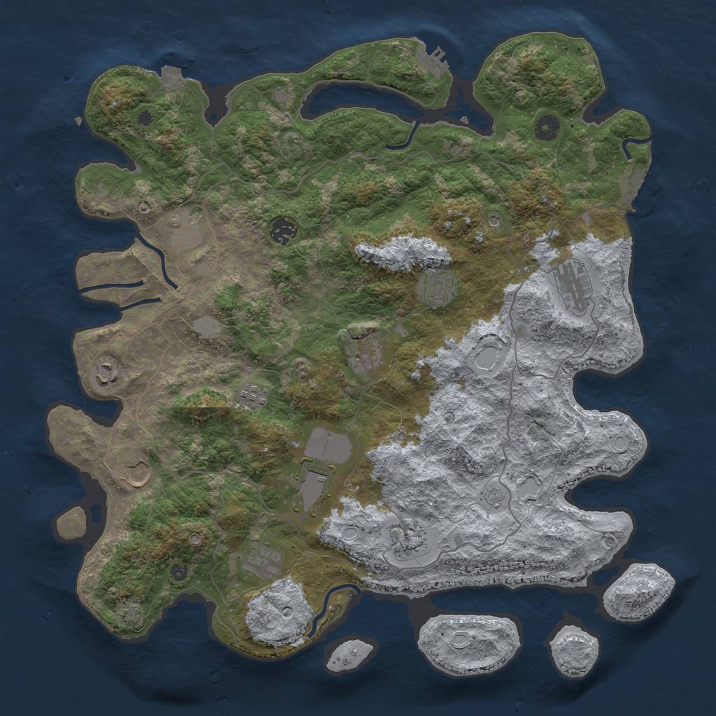 Rust Map: Procedural Map, Size: 4200, Seed: 77200723, 19 Monuments