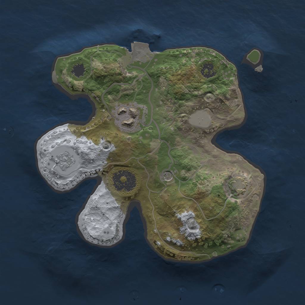 Rust Map: Procedural Map, Size: 2000, Seed: 1113480679, 7 Monuments