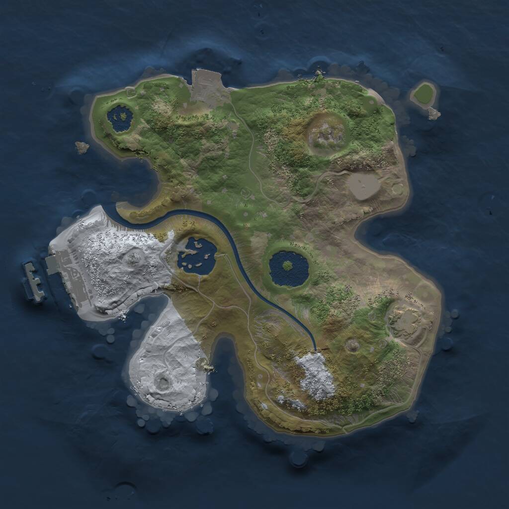 Rust Map: Procedural Map, Size: 2000, Seed: 1113480679, 4 Monuments