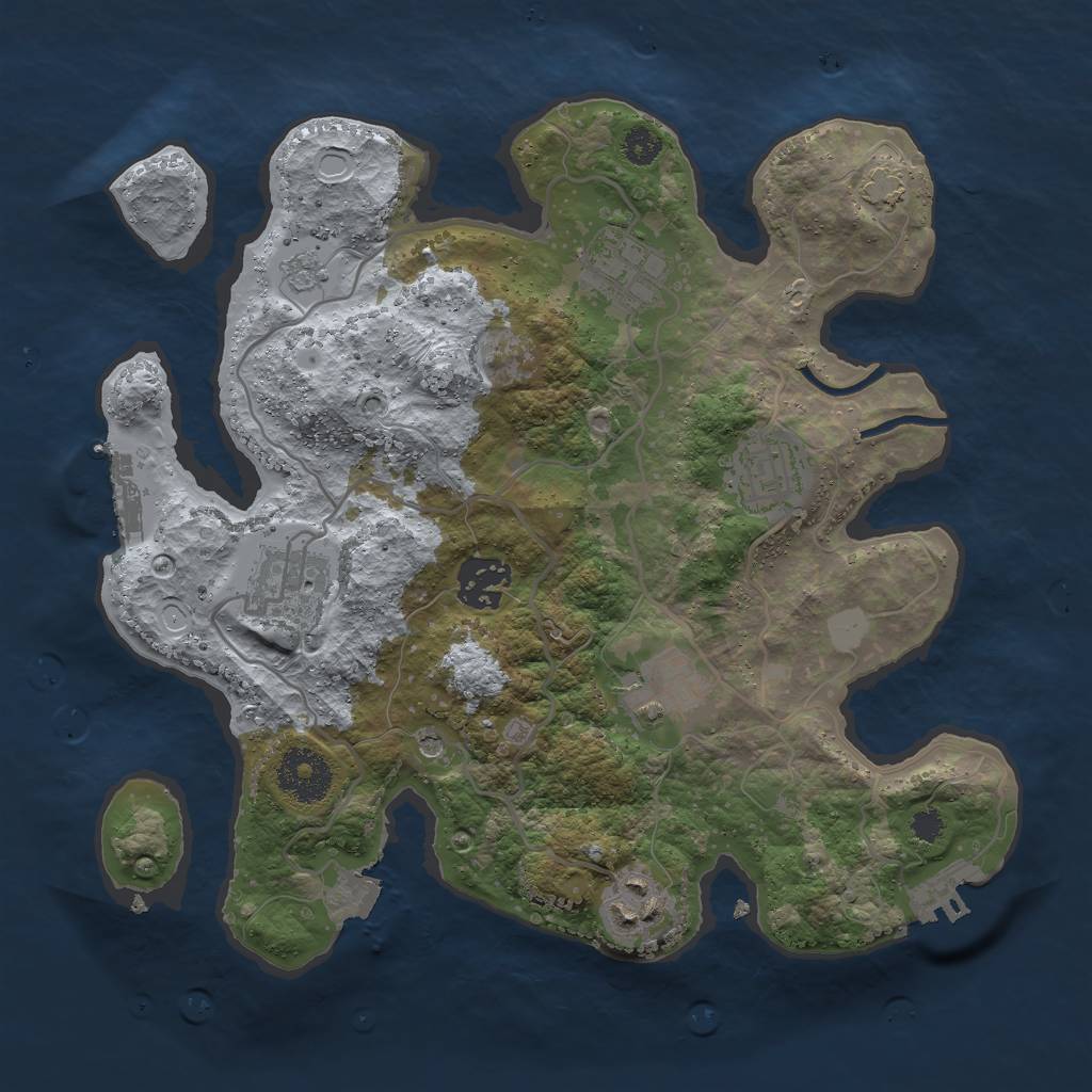 Rust Map: Procedural Map, Size: 3000, Seed: 13572, 14 Monuments
