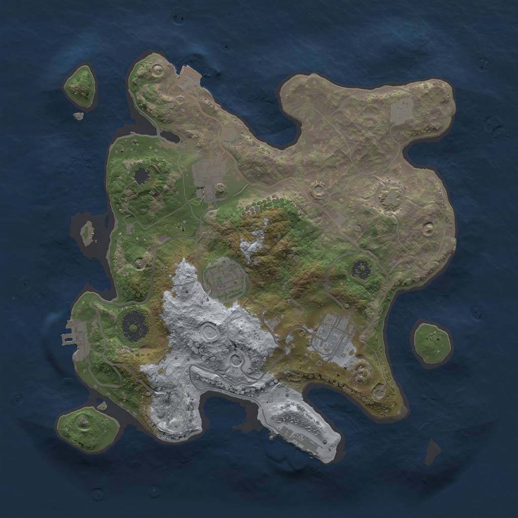 Rust Map: Procedural Map, Size: 2750, Seed: 622227125, 10 Monuments