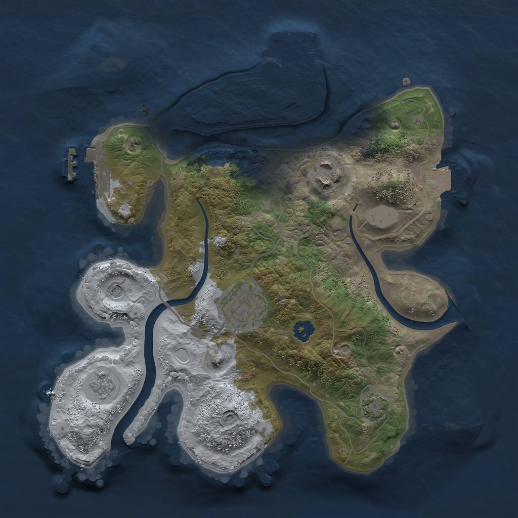 Rust Map: Procedural Map, Size: 2500, Seed: 242003665, 8 Monuments
