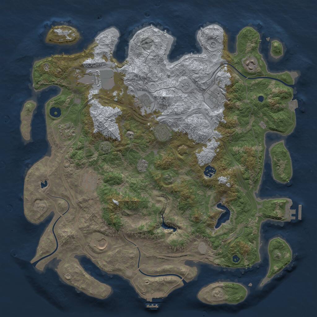 Rust Map: Procedural Map, Size: 4250, Seed: 23951, 16 Monuments