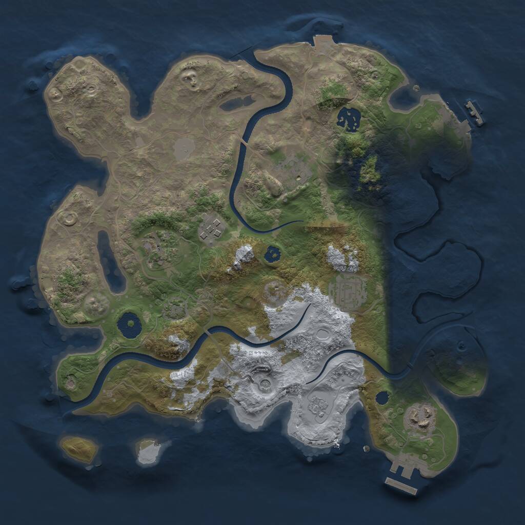 Rust Map: Procedural Map, Size: 3200, Seed: 1568831818, 12 Monuments