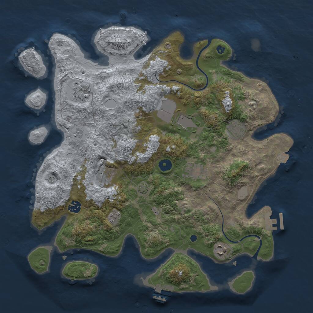 Rust Map: Procedural Map, Size: 3750, Seed: 58222135, 14 Monuments