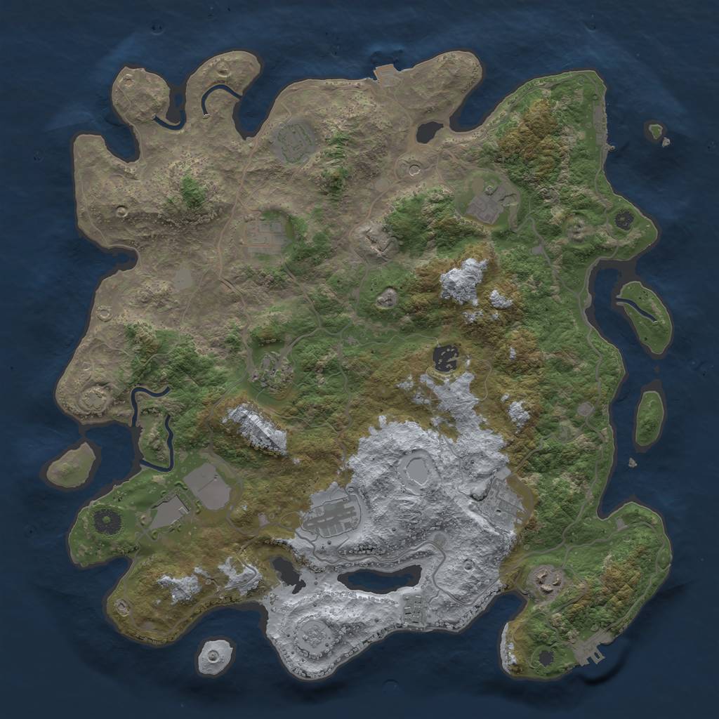 Rust Map: Procedural Map, Size: 4000, Seed: 541290374, 18 Monuments