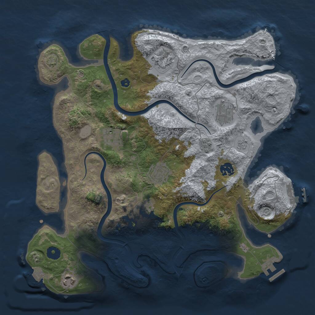 Rust Map: Procedural Map, Size: 3500, Seed: 1666967083, 14 Monuments
