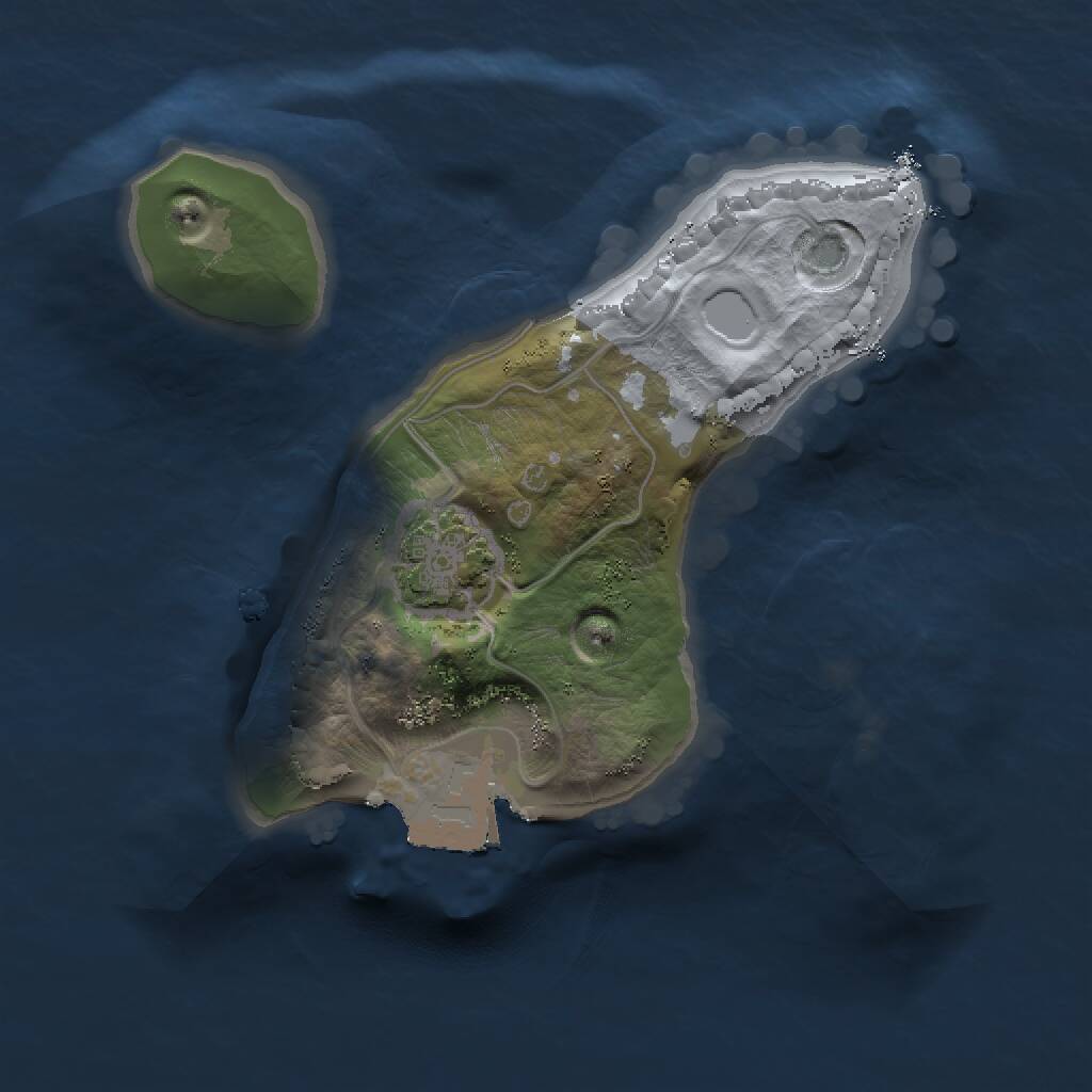 Rust Map: Procedural Map, Size: 1400, Seed: 1301583420, 2 Monuments
