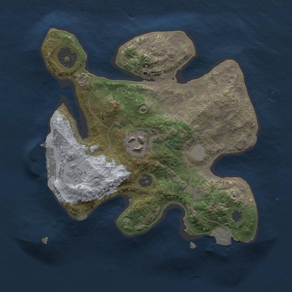 Rust Map: Procedural Map, Size: 2250, Seed: 1320699801, 7 Monuments