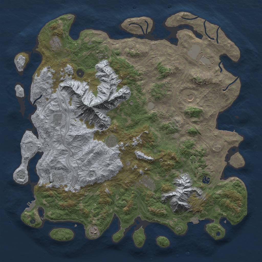 Rust Map: Procedural Map, Size: 5000, Seed: 1358161876, 19 Monuments