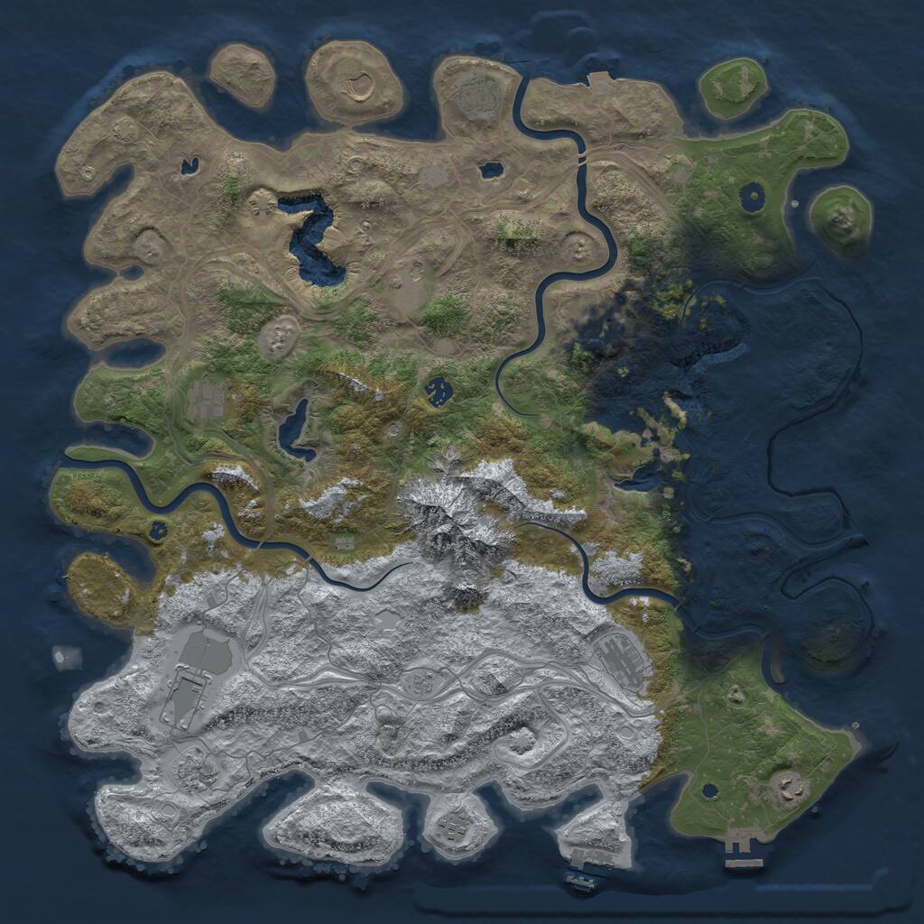 Rust Map: Procedural Map, Size: 5000, Seed: 1124653507, 17 Monuments