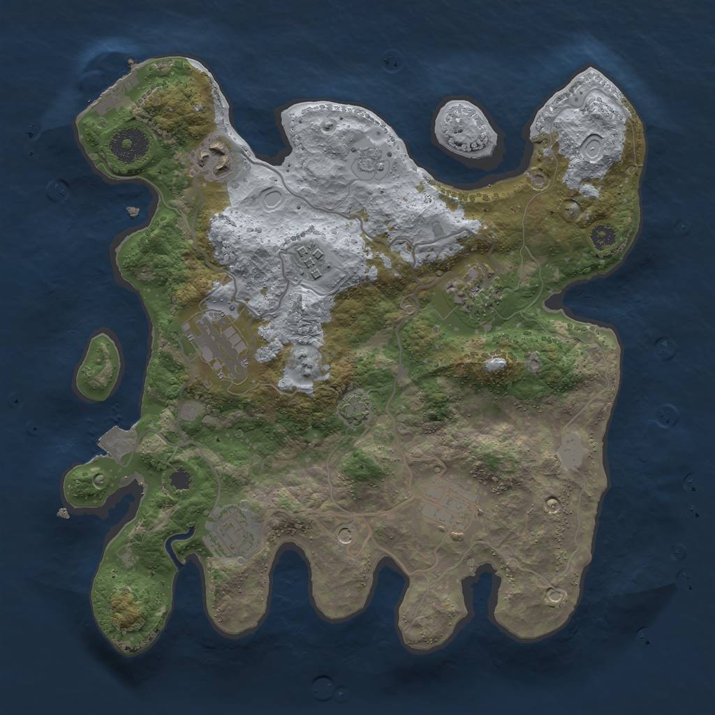 Rust Map: Procedural Map, Size: 3000, Seed: 2953648, 13 Monuments