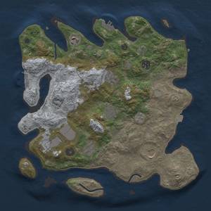 Thumbnail Rust Map: Procedural Map, Size: 3500, Seed: 172373588, 16 Monuments