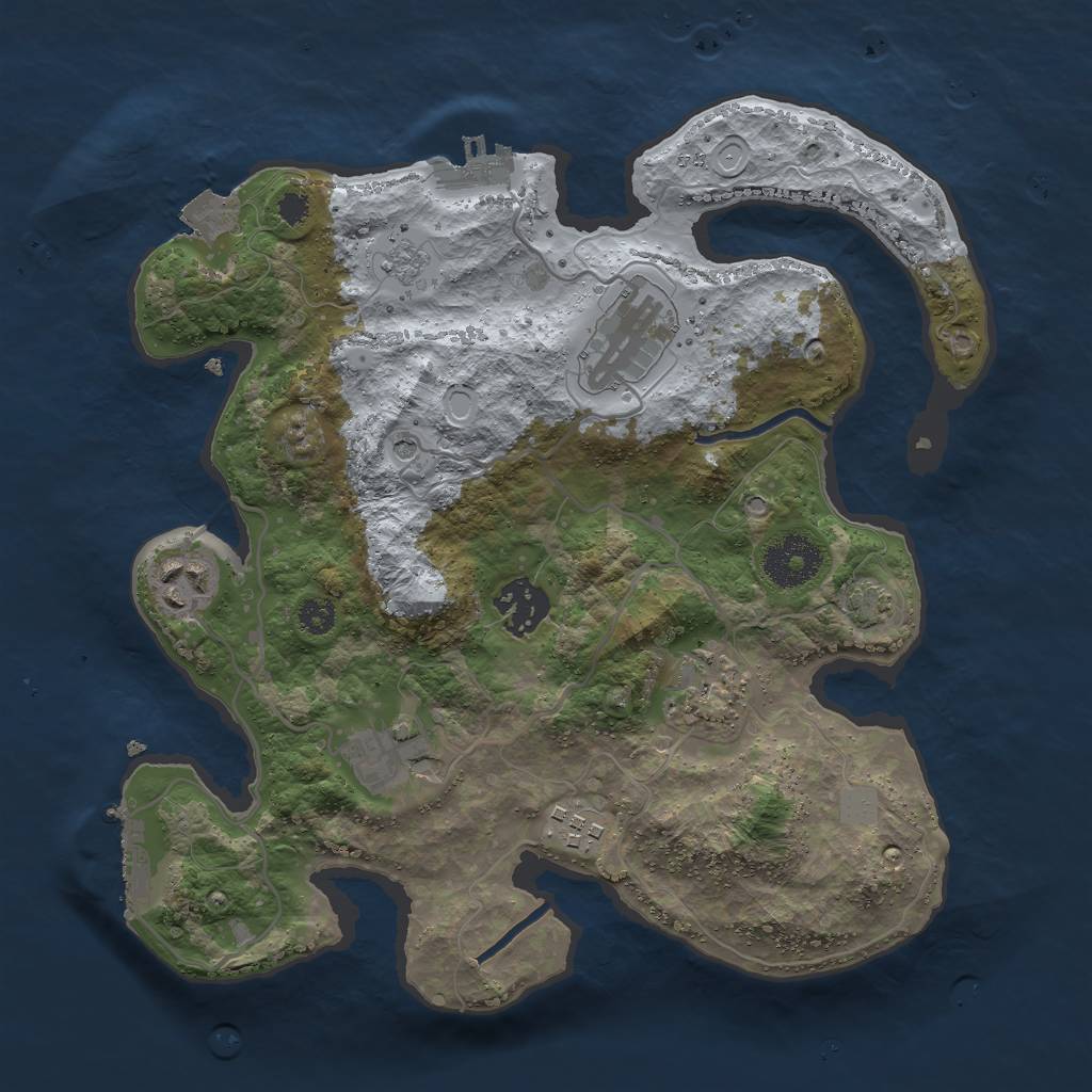 Rust Map: Procedural Map, Size: 3000, Seed: 536, 14 Monuments
