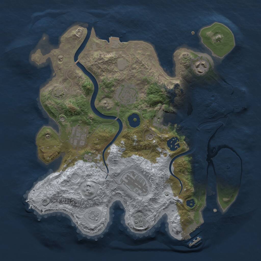 Rust Map: Procedural Map, Size: 3000, Seed: 1802084122, 13 Monuments