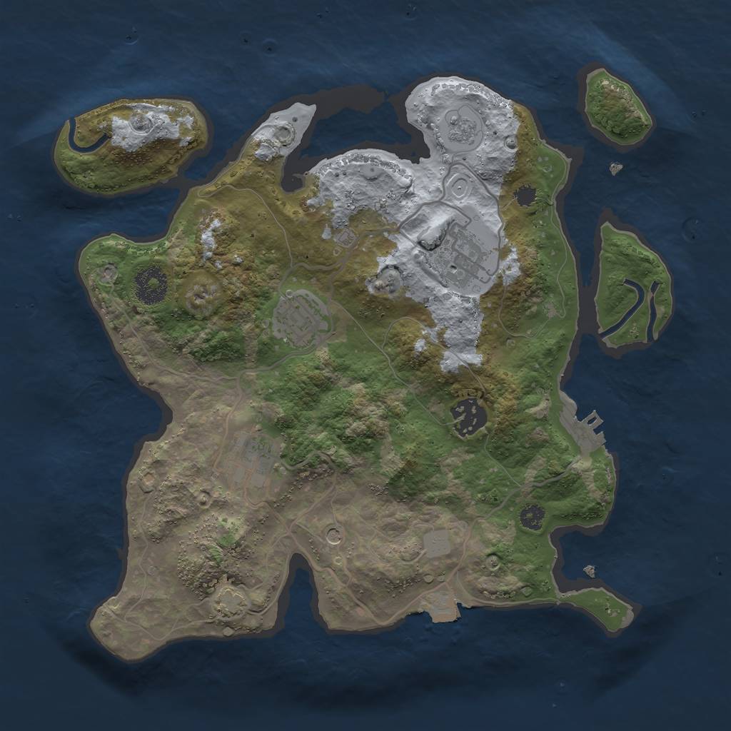 Rust Map: Procedural Map, Size: 3000, Seed: 1131804688, 11 Monuments