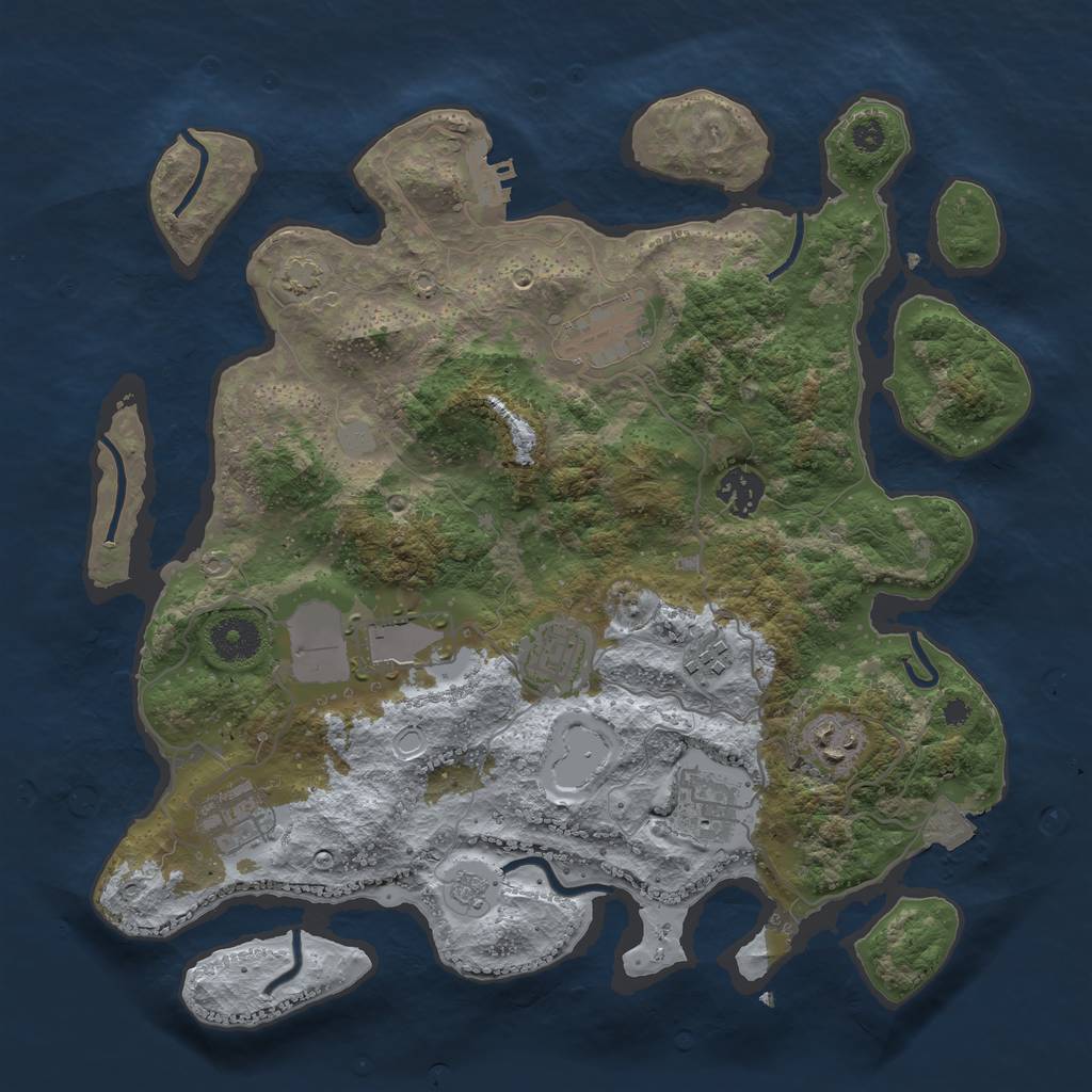 Rust Map: Procedural Map, Size: 3500, Seed: 767417240, 14 Monuments