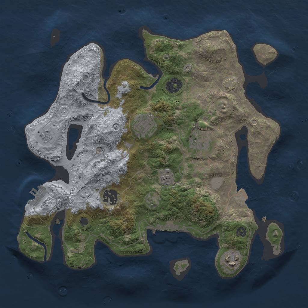 Rust Map: Procedural Map, Size: 3000, Seed: 294149478, 13 Monuments