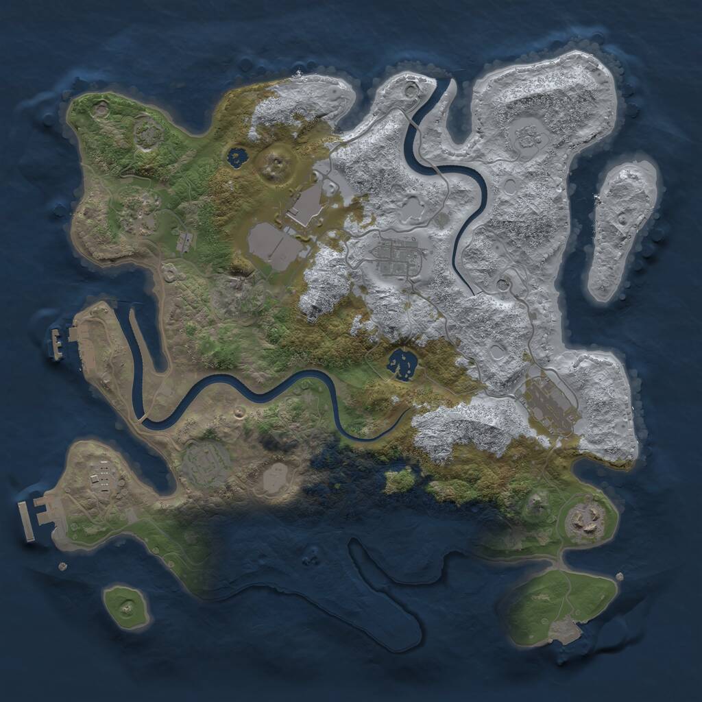 Rust Map: Procedural Map, Size: 3500, Seed: 1726180888, 14 Monuments