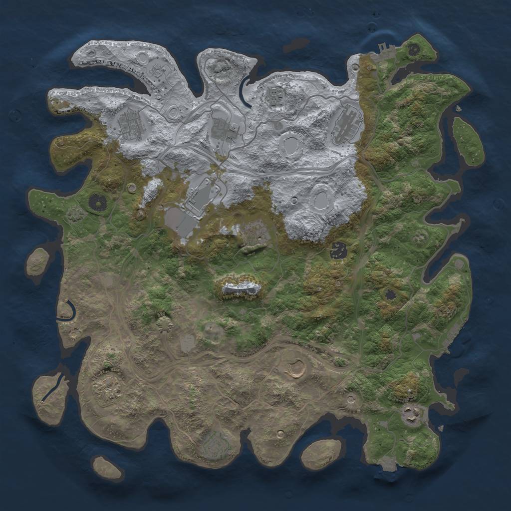 Rust Map: Procedural Map, Size: 4250, Seed: 331664, 19 Monuments