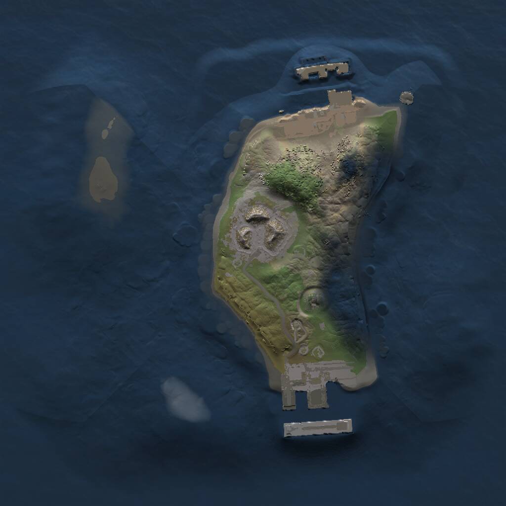 Rust Map: Procedural Map, Size: 1500, Seed: 12389, 4 Monuments