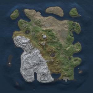 Thumbnail Rust Map: Procedural Map, Size: 3000, Seed: 12389, 10 Monuments