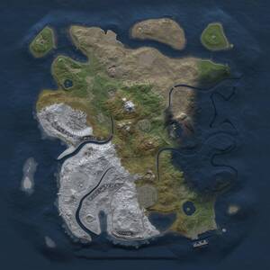 Thumbnail Rust Map: Procedural Map, Size: 3000, Seed: 12389, 8 Monuments
