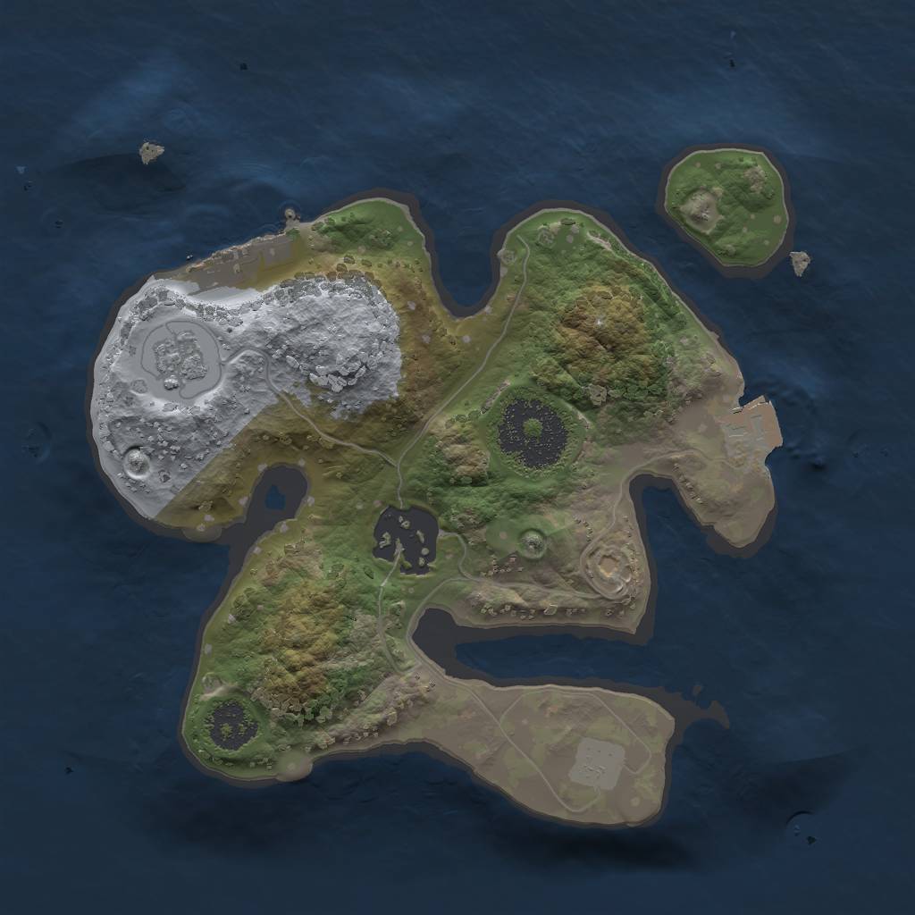 Rust Map: Procedural Map, Size: 2000, Seed: 9998, 6 Monuments