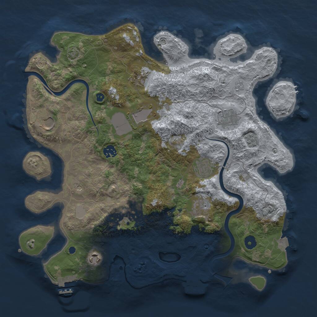 Rust Map: Procedural Map, Size: 3700, Seed: 812582068, 16 Monuments
