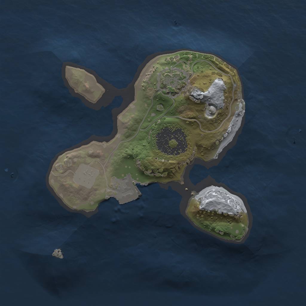 Rust Map: Procedural Map, Size: 1500, Seed: 2037321223, 4 Monuments