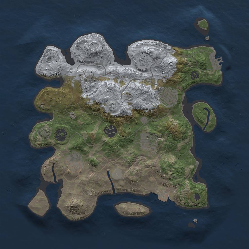 Rust Map: Procedural Map, Size: 3000, Seed: 214175290, 12 Monuments