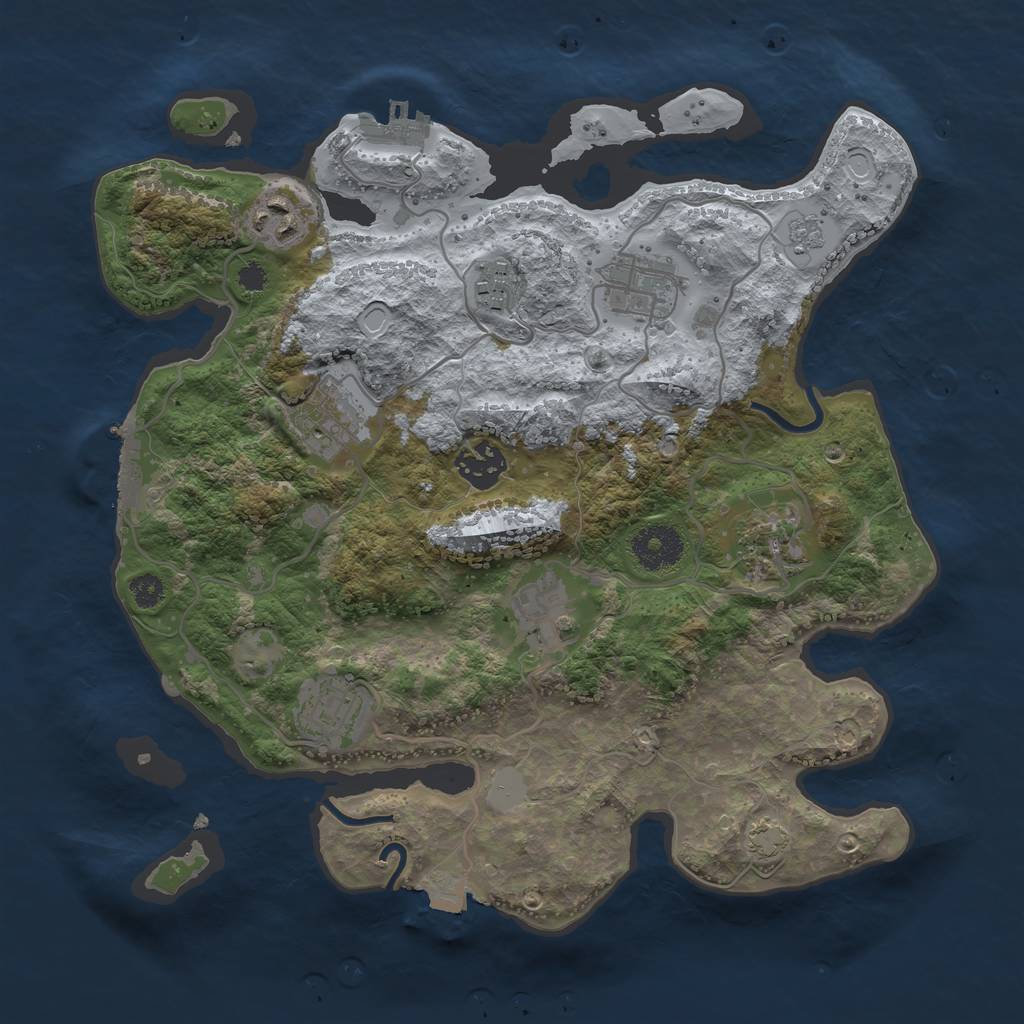 Rust Map: Procedural Map, Size: 3222, Seed: 1721959227, 15 Monuments